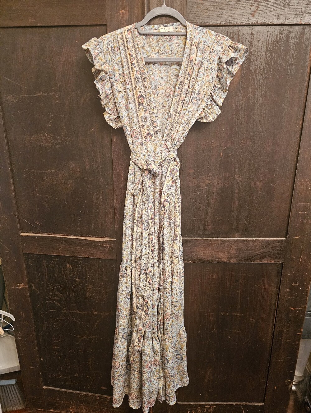 Panini Vintage-Inspired Floral Maxi Dress - Pale Green